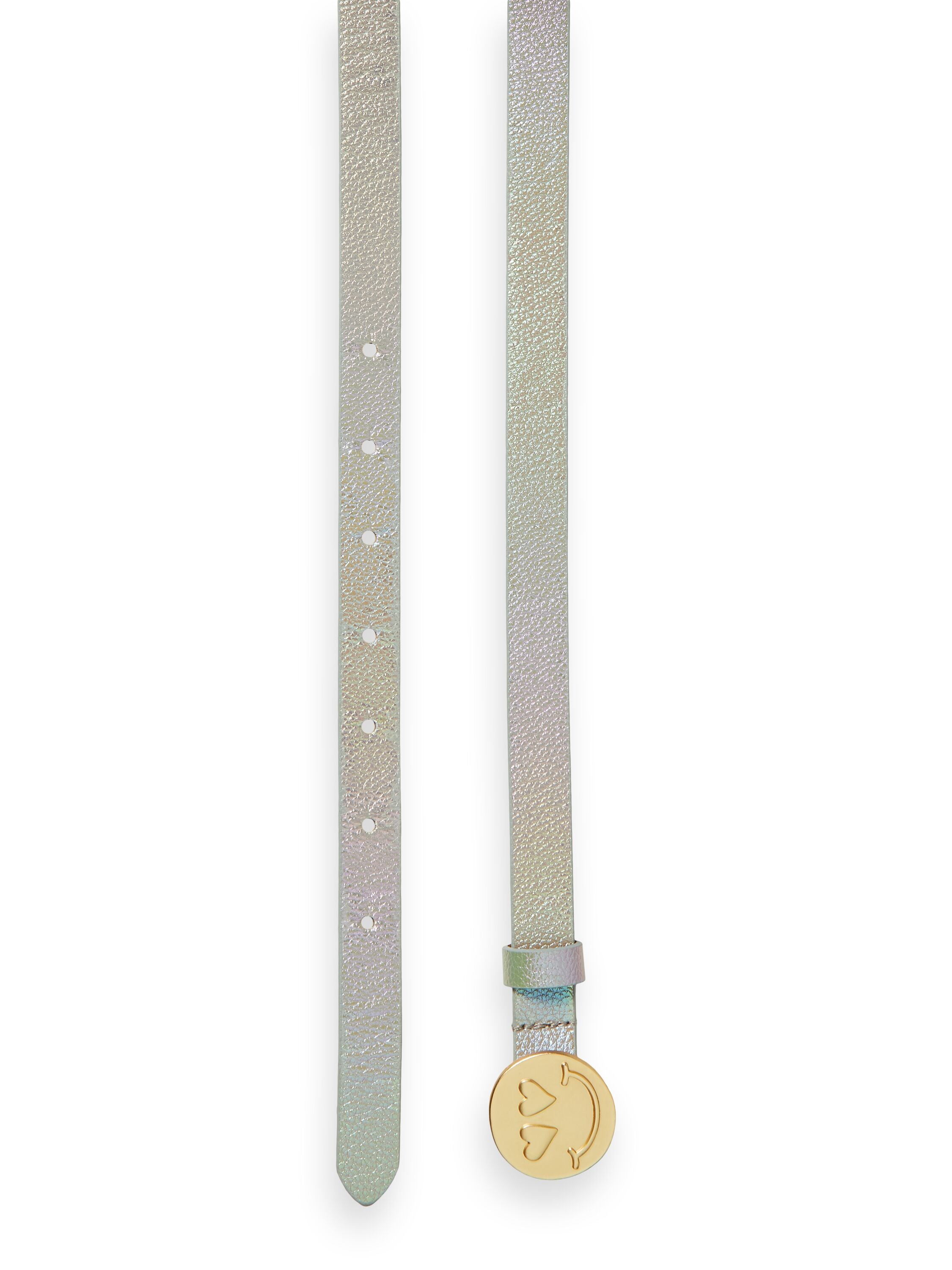 Scotch &amp; Soda Girls Metallic Belt - Smiley Buckle