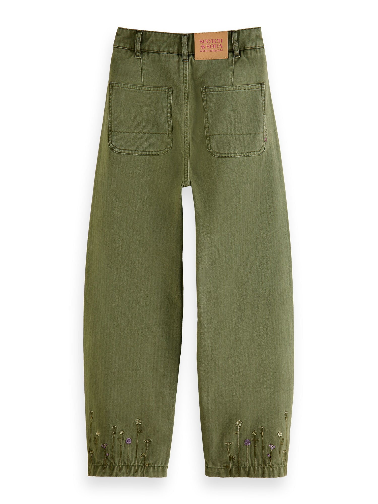 Scotch &amp; Soda The Tide Balloon-Fit Chinos Hem Embroidered - Green