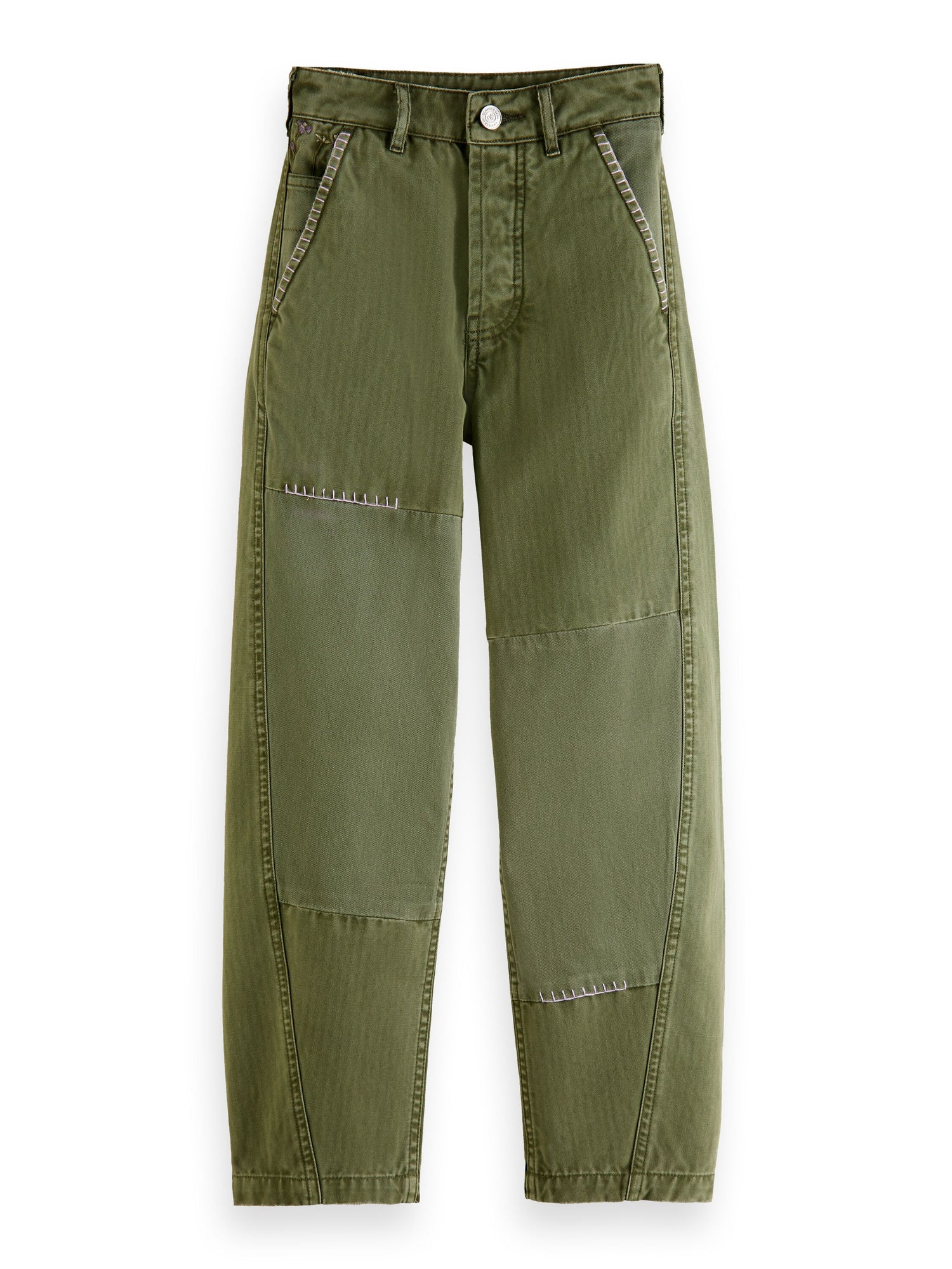 Scotch &amp; Soda The Tide Balloon-Fit Chinos Hem Embroidered - Green