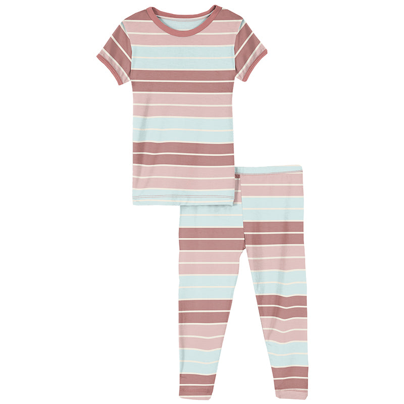 Kickee Pants Print Short Sleeve Pajama Set - Active Stripe