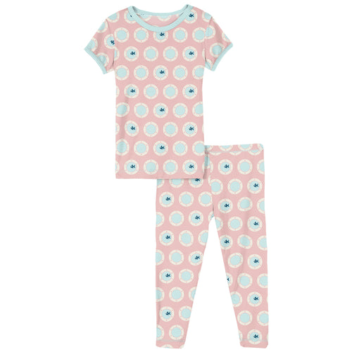 Kickee Pants Print Short Sleeve Pajama Set - Baby Rose Porthole