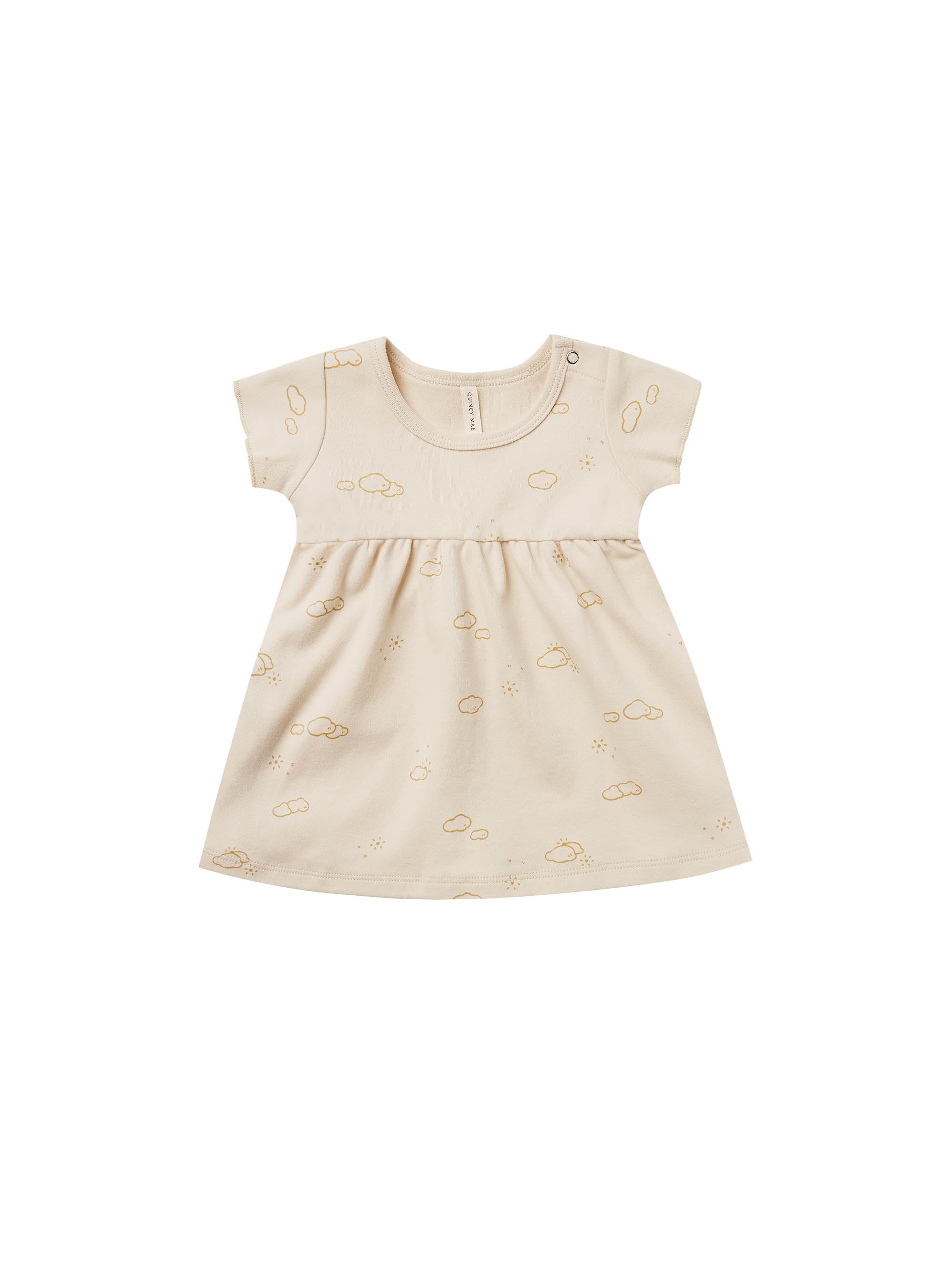 Quincy Mae Short Sleeve Babydress - Natural