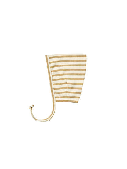 Quincy Mae Ribbed Pixie Bonnet - Honey Stripe