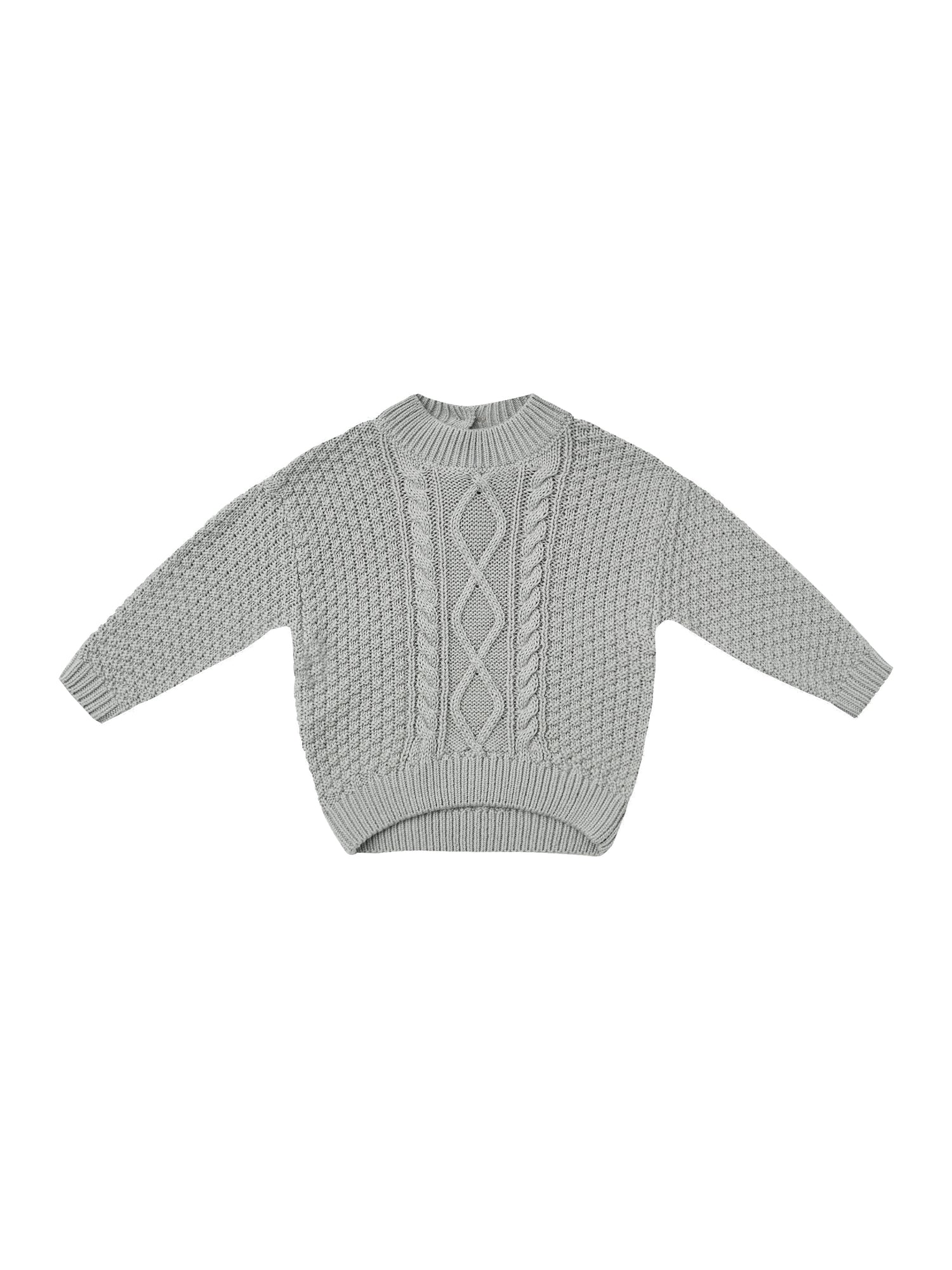 Quincy Mae Cable Knit Sweater - Dusty Blue