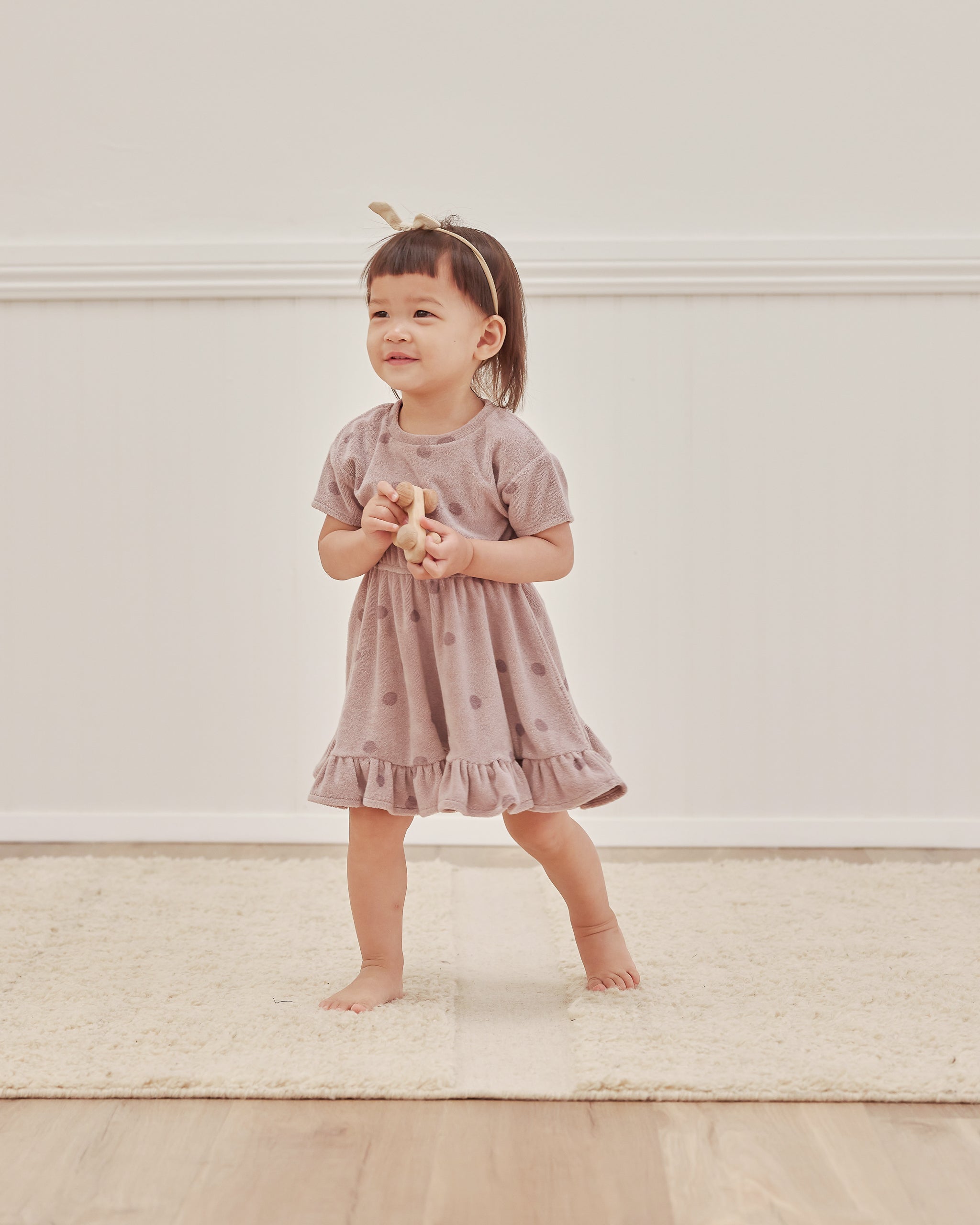 Quincy Mae Terry Dress Set - Dots