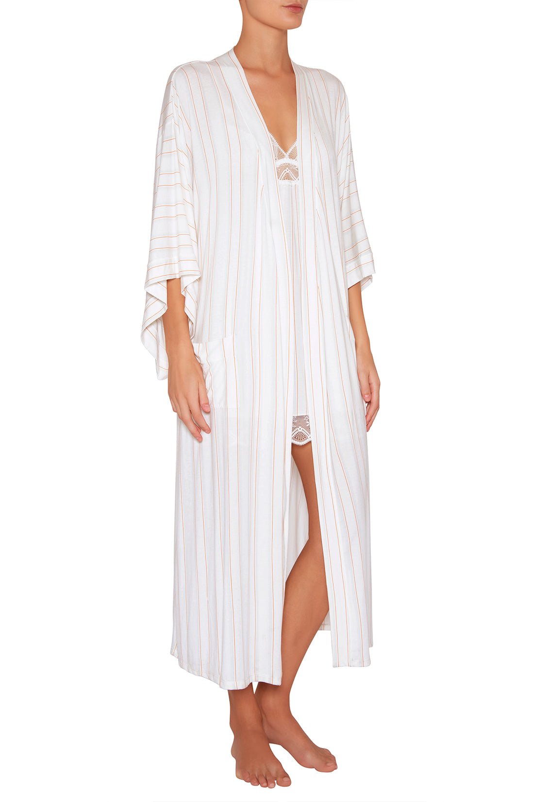 Eberjey Summer Stripes Parlor Robe - Multi