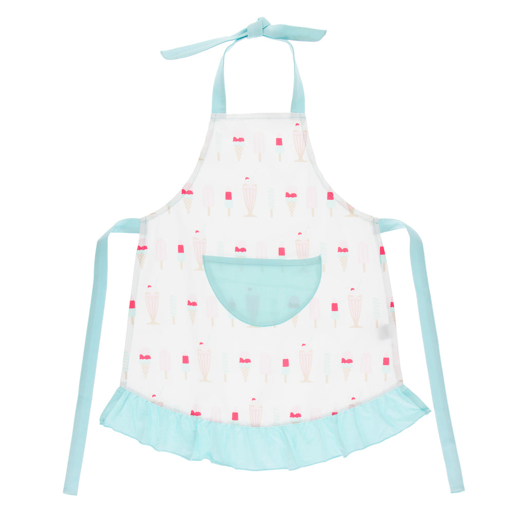 Kickee Pants Print Ruffle Apron - Natural Ice Cream Shop