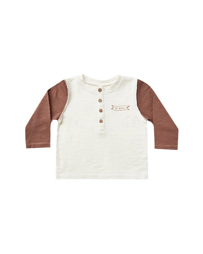 Rylee + Cru Henley Long Sleeve Tee - Exploring