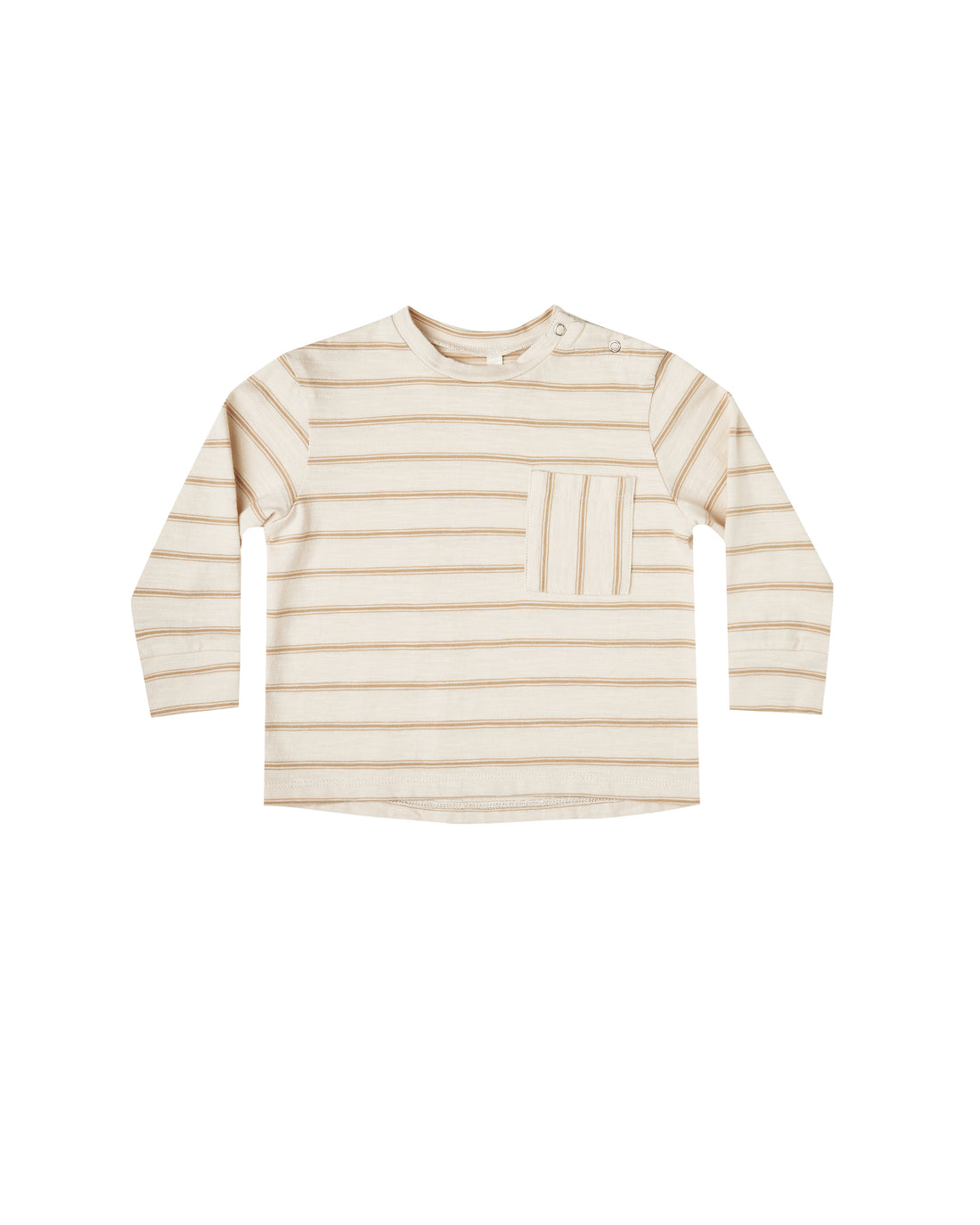 Rylee + Cru Striped Longsleeve Skater Tee - Almond/Natural