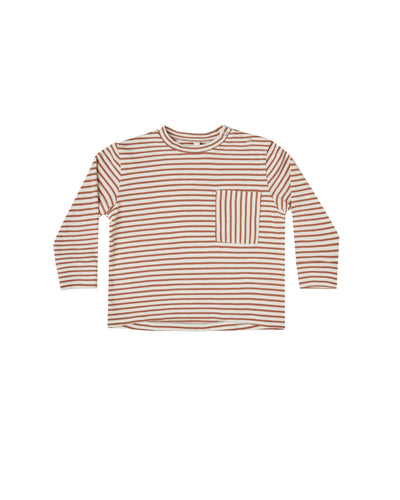 Rylee + Cru Striped Longsleeve Skater Tee - Amber/Ivory