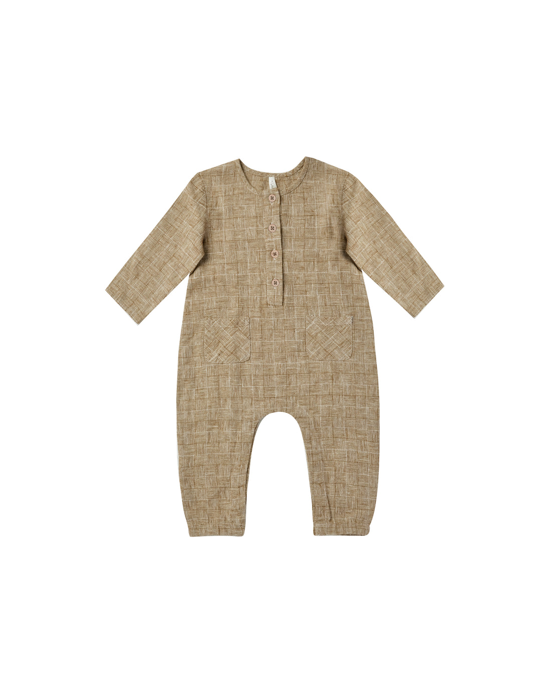 Rylee + Cru Longsleeve Woven Jumpsuit - Check