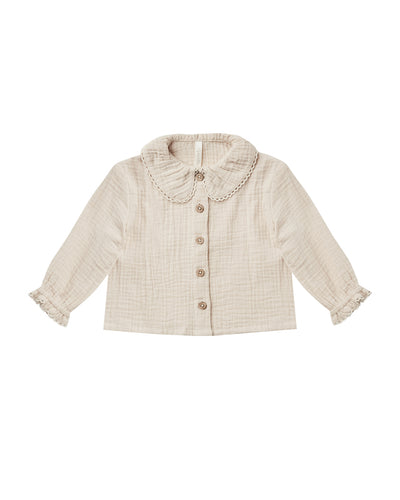 Rylee + Cru Oversize Collar Blouse - Stone