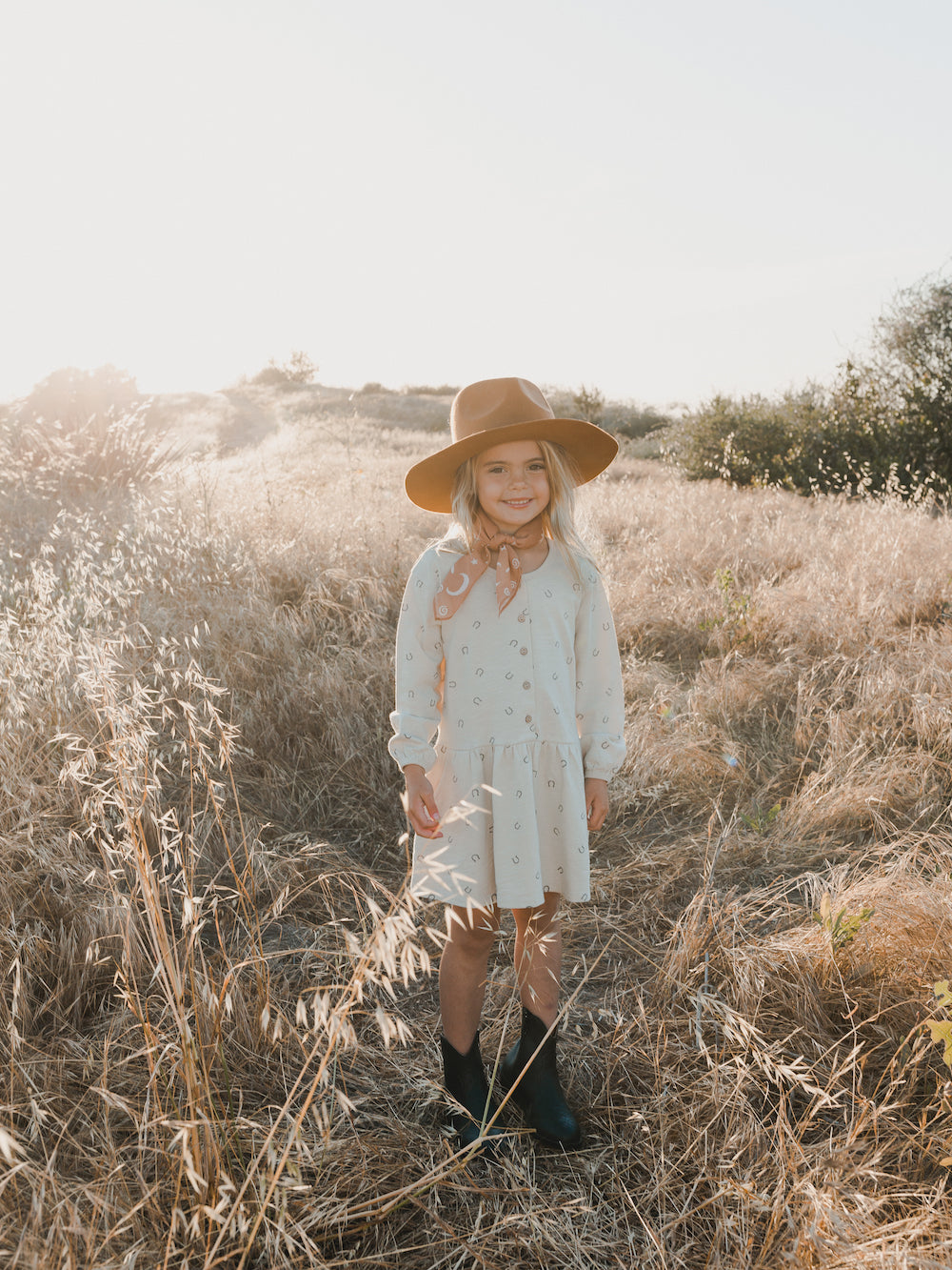 Rylee + Cru Button Up Jersey Dress - Horseshoes