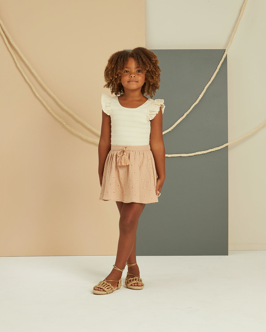 Rylee + Cru Mini Skirt - Daisy Embroidery