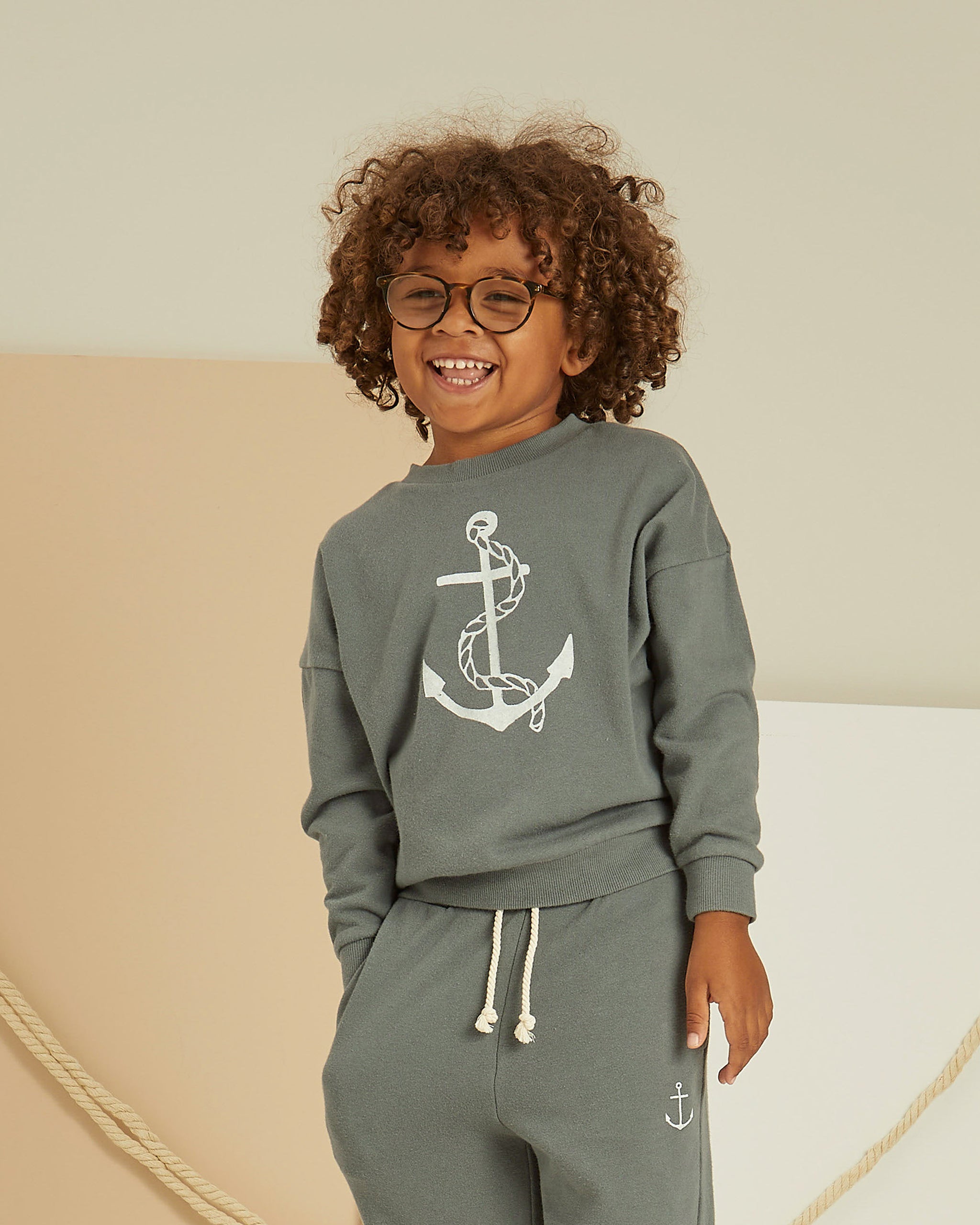 Rylee + Cru Terry Crewneck - Anchor