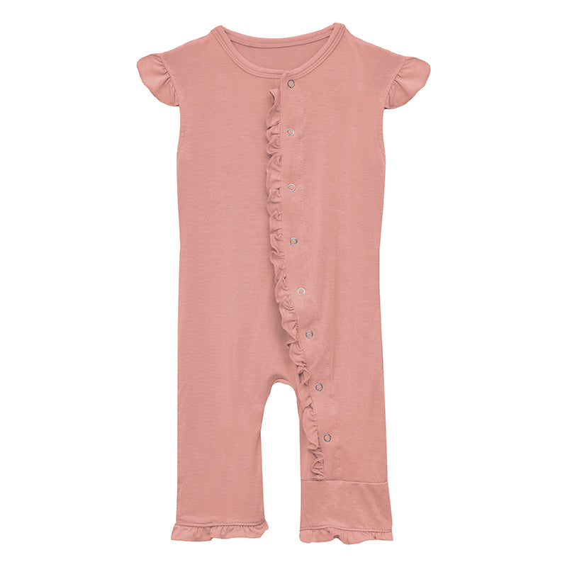 Kickee Pants Ruffle Tank Romper - Blush