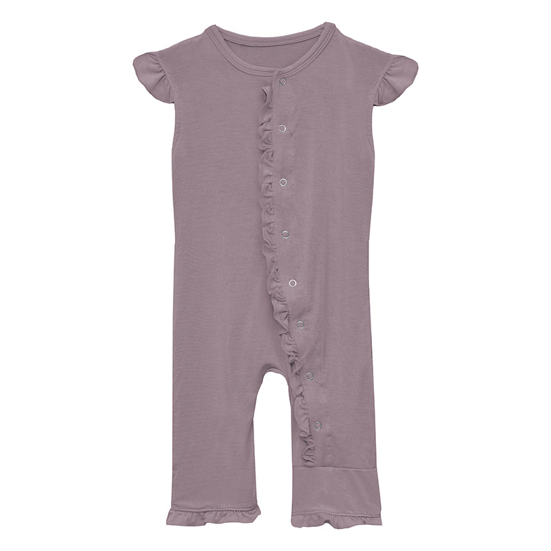 Kickee Pants Ruffle Tank Romper - Elderberry