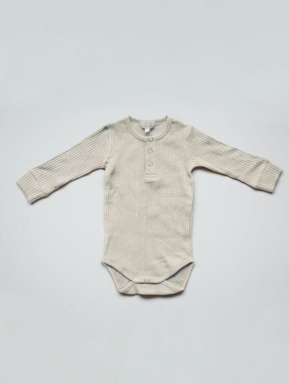 The Simple Folk The Ribbed Onesie - Ecru