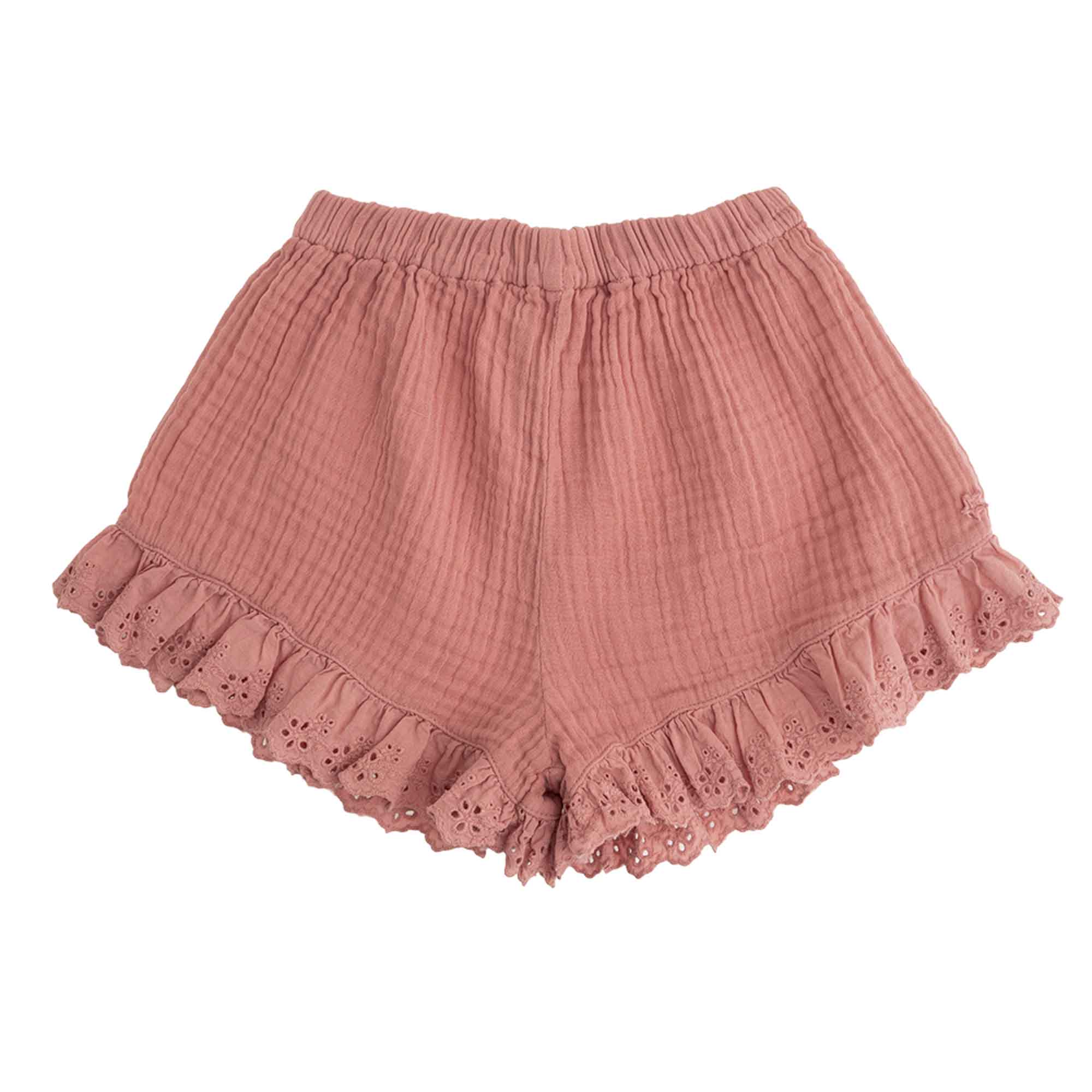 Tocoto Vintage Girls Shorts with Lace - Dark Pink