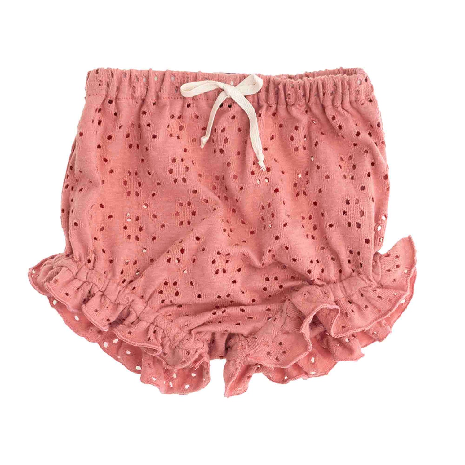 Tocoto Vintage Pointelle Bloomer with Lace - Dark Pink