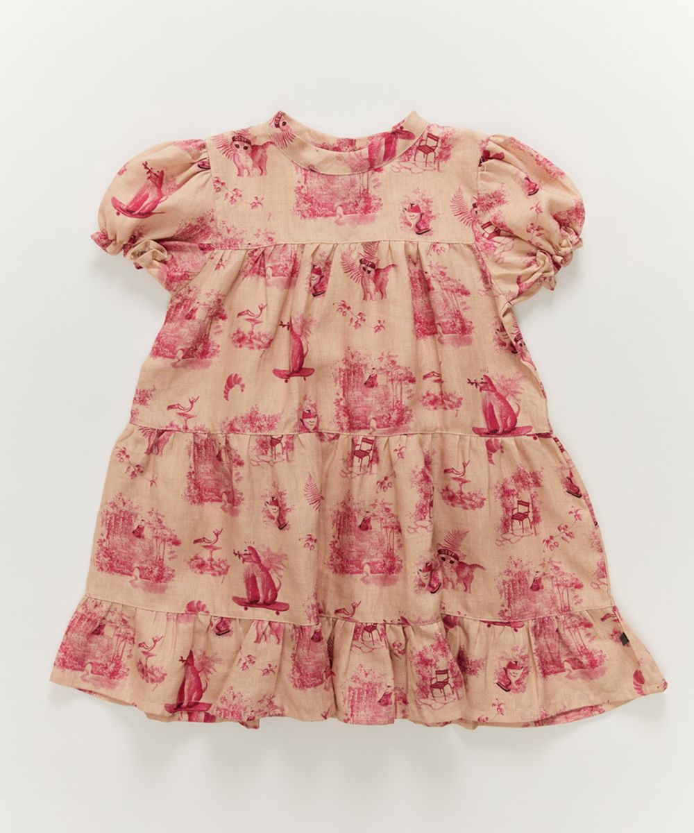 Oeuf Tiered Dress - Silver Peony