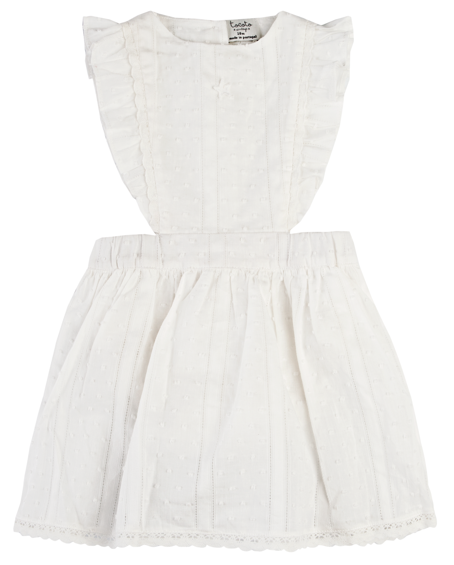 Tocoto Vintage Plumeti Baby Lace Dress - Off-White