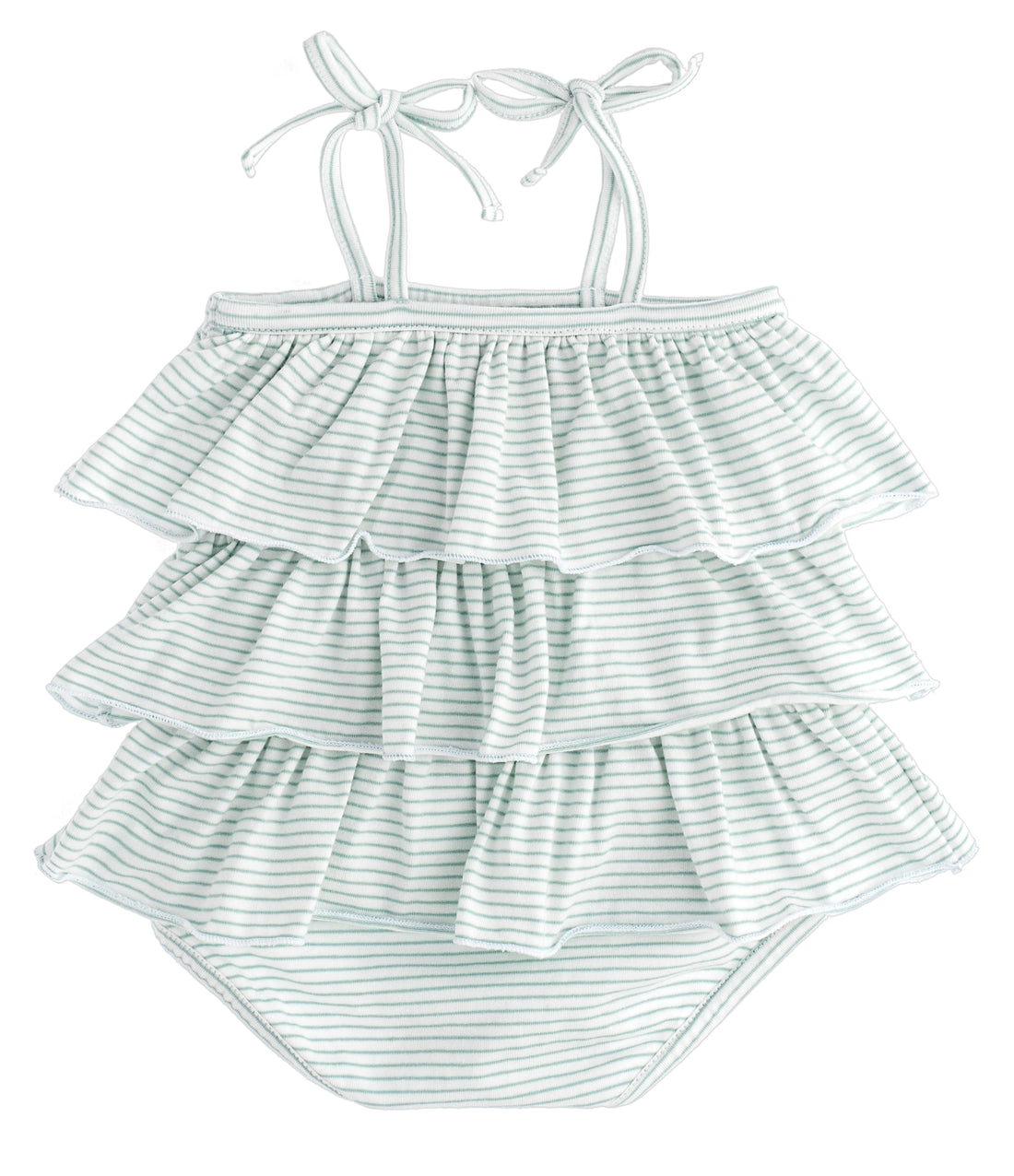 Tocoto Vintage Striped Baby Bodysuit - Green