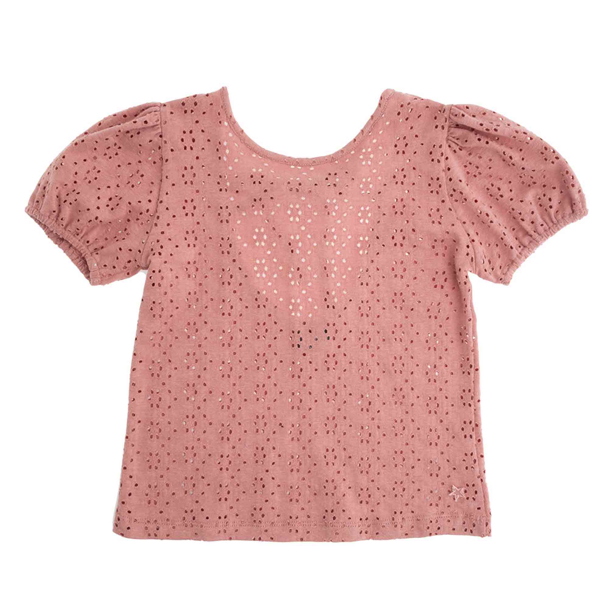 Tocoto Vintage Pointelle Girl T-Shirt - Dark Pink