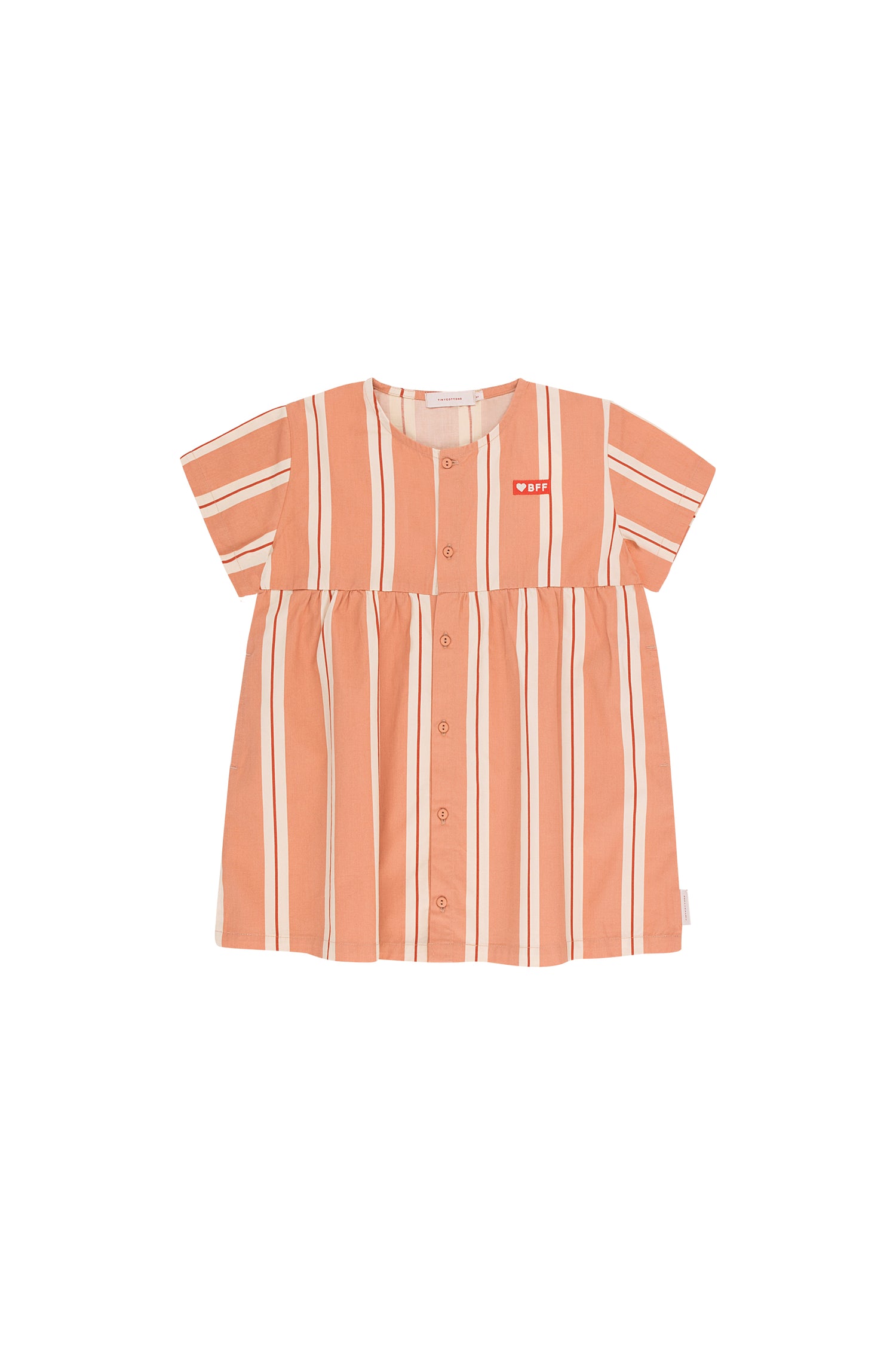 Tiny Cottons Retro Stripes BFF Dress - Terracotta/Cream