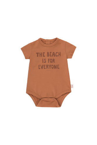 Tiny Cottons Manifesto Bodysuit - Cinnamon/Nut Brown