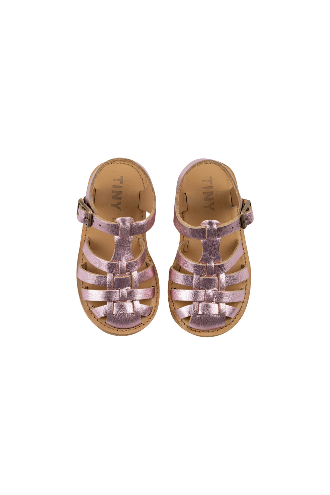 Tiny Cottons Metallic Braided Sandals - Gardenia