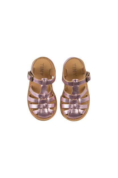 Tiny Cottons Metallic Braided Sandals - Gardenia