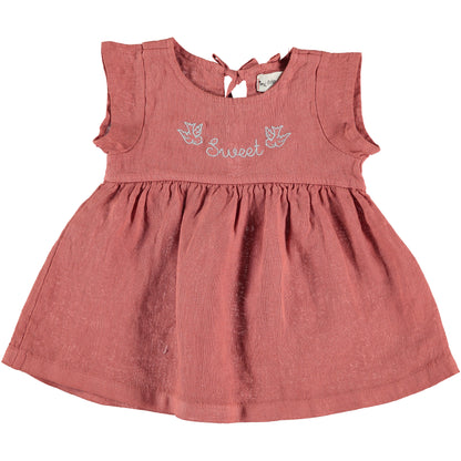 My Little Cozmo Saona Linen Dress - Carnelian