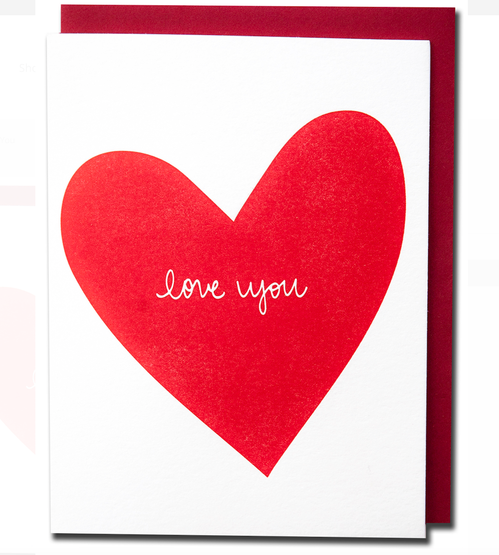 Paper Bandit Press Love You Card