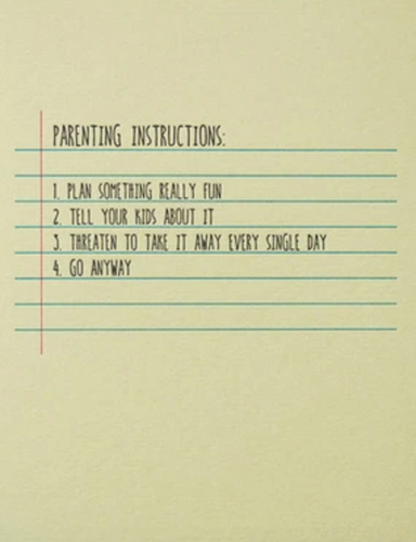 Sapling Press Parenting Instructions Card