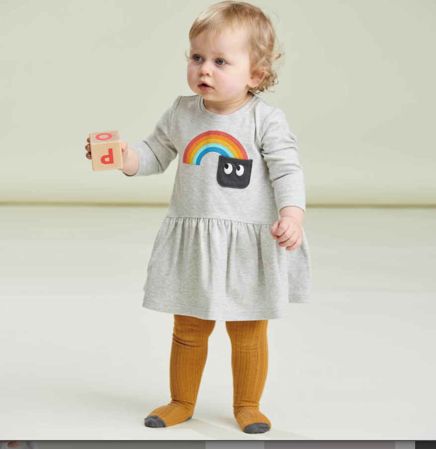 Bonnie Mob Angel Kids Applique Dress - Rainbow