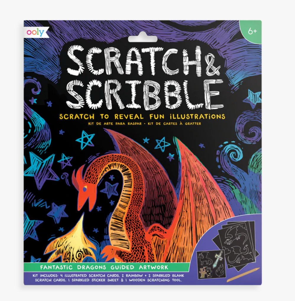 Ooly Scratch &amp; Scribble Book - Fantastic Dragons