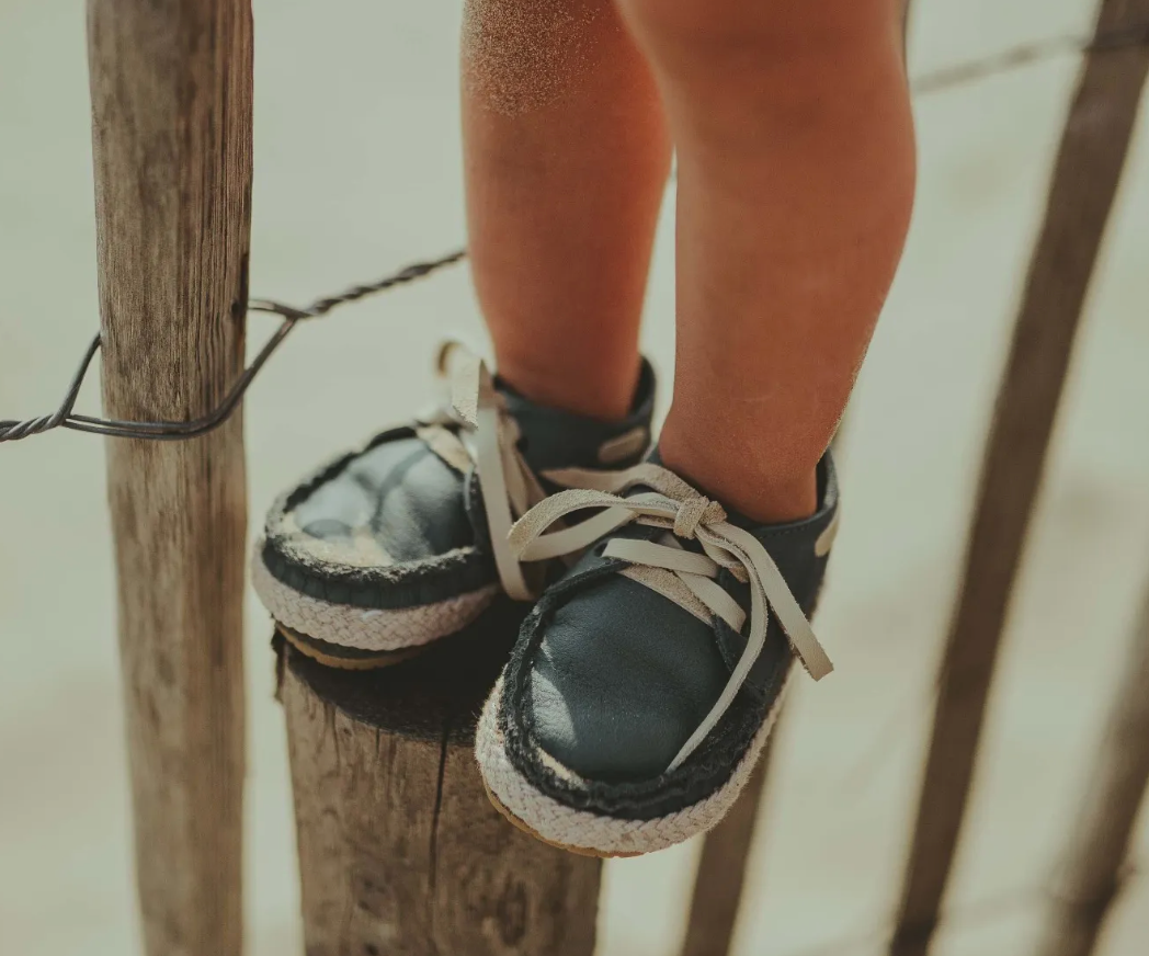 Donsje Noud Baby Boat Shoes - Blue Stone Leather