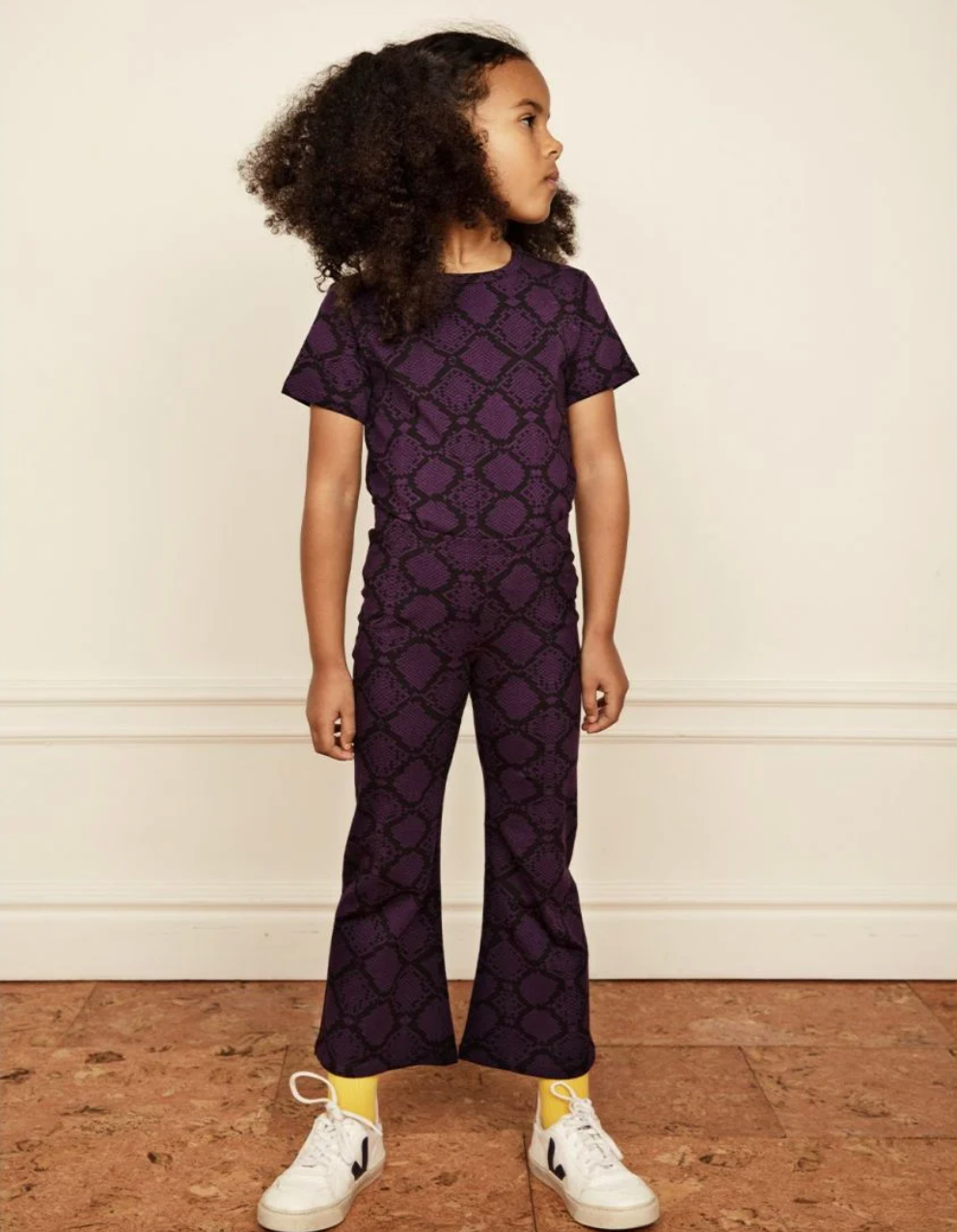 Mini Rodini Snakeskin Flared Trousers - Purple