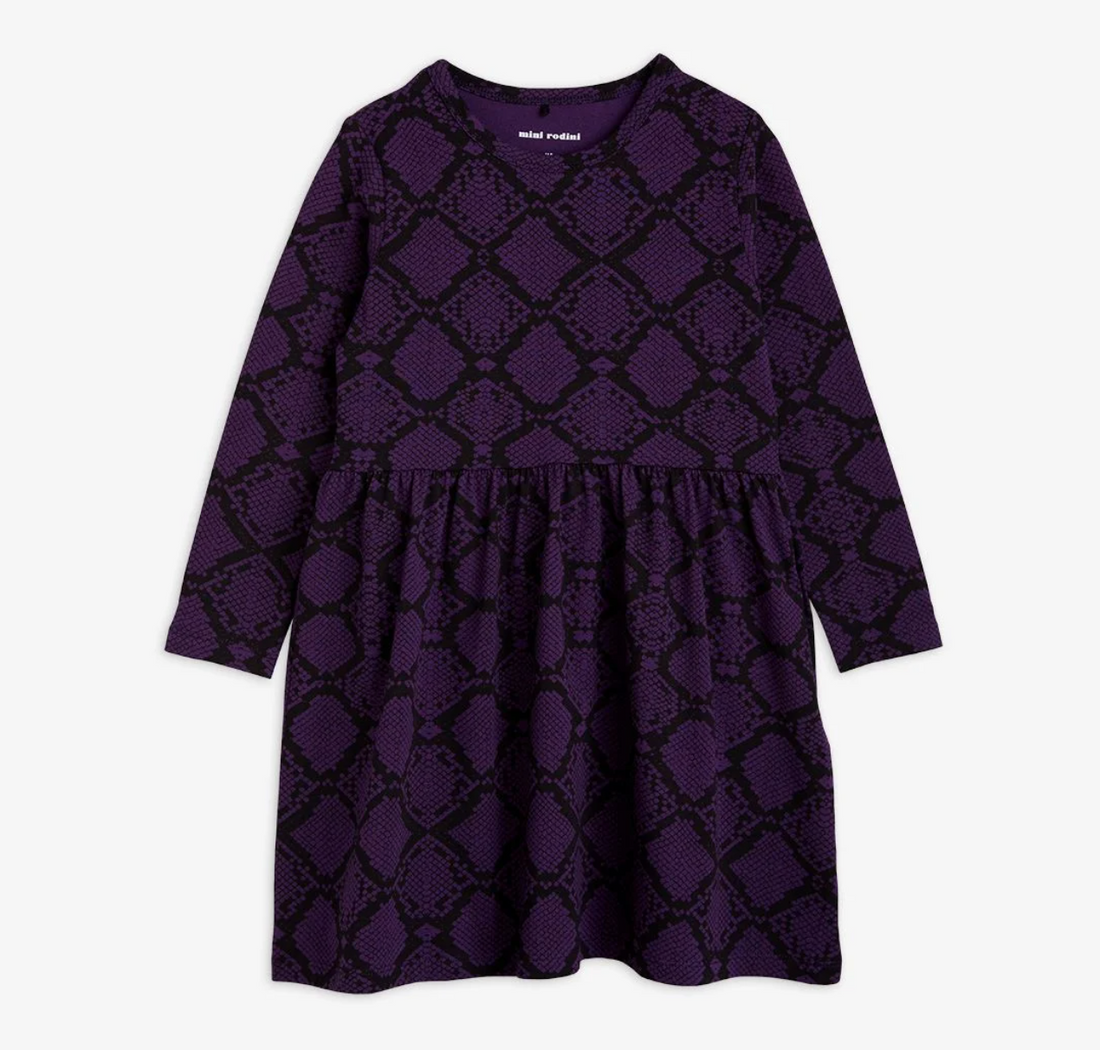 Mini Rodini Snakeskin Dress - Purple