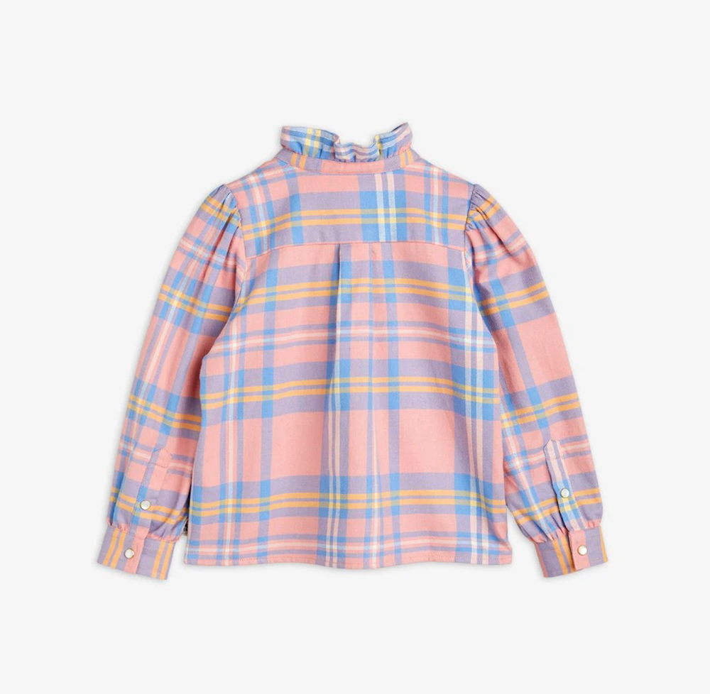 Mini Rodini Flanell Check Woven Blouse - Pink