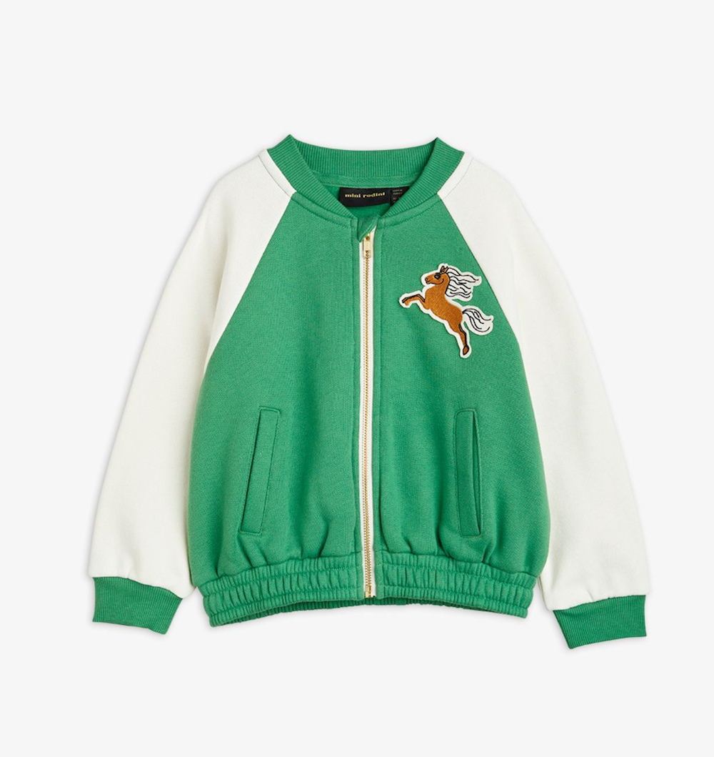 Mini Rodini I Am Great Baseball Cardigan - Green