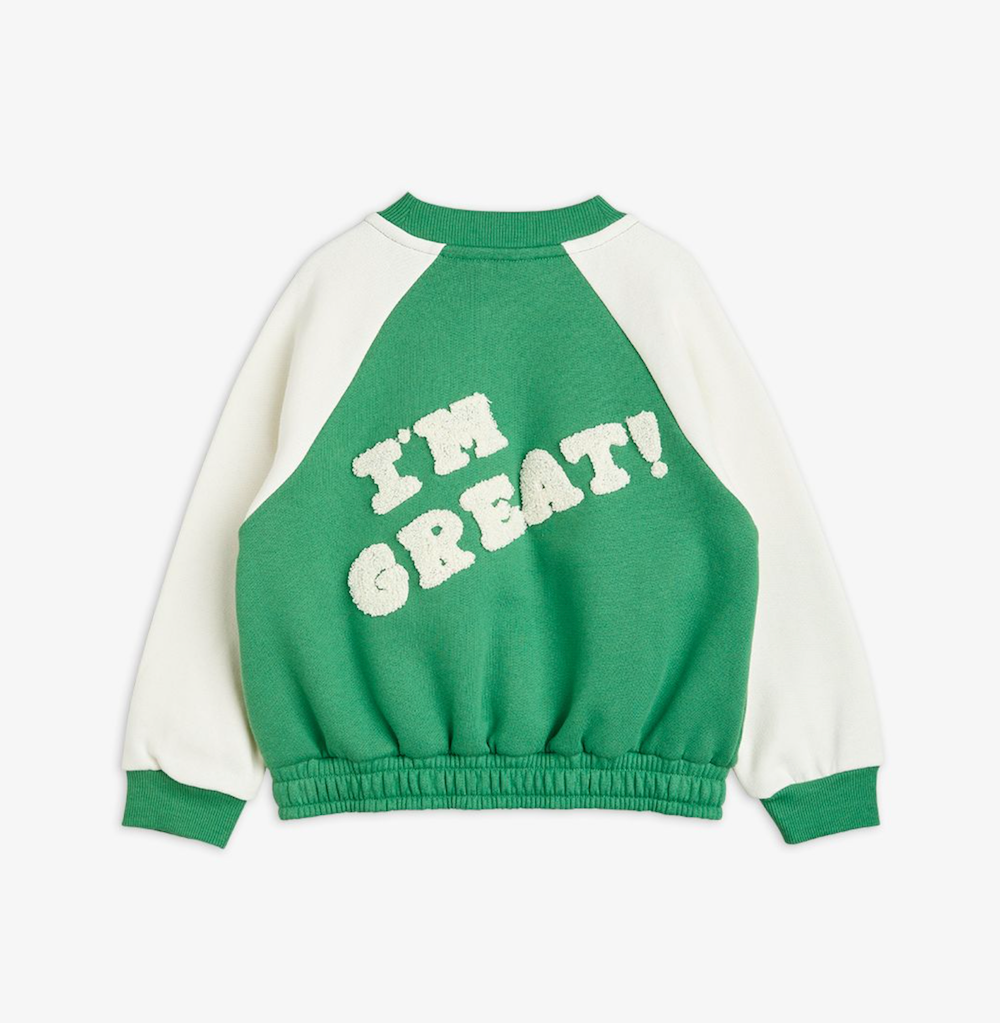 Mini Rodini I Am Great Baseball Cardigan - Green