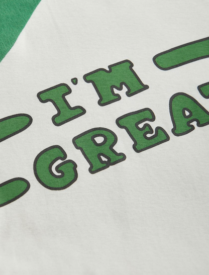 Mini Rodini I Am Great Sp Raglan Long Sleeve Tee - Green