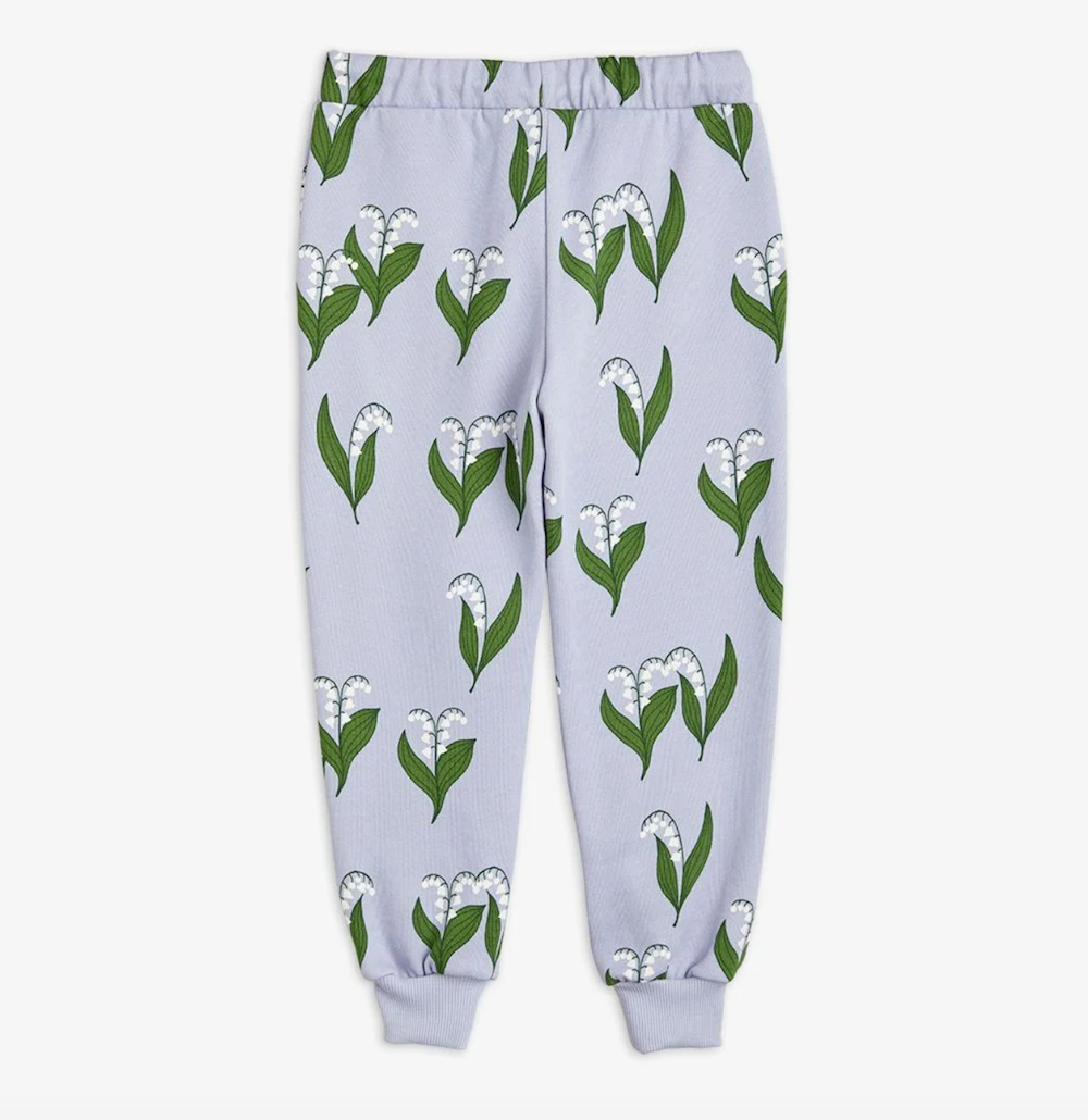 Mini Rodini Lily of The Valley Aop Sweatpants - Blue