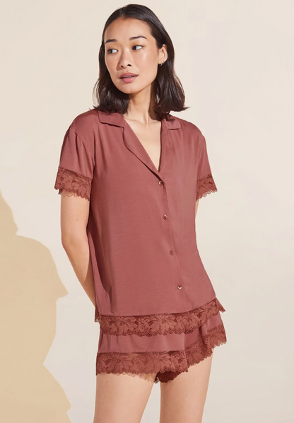 Eberjey Rosalia Short PJ Set - Rosewood