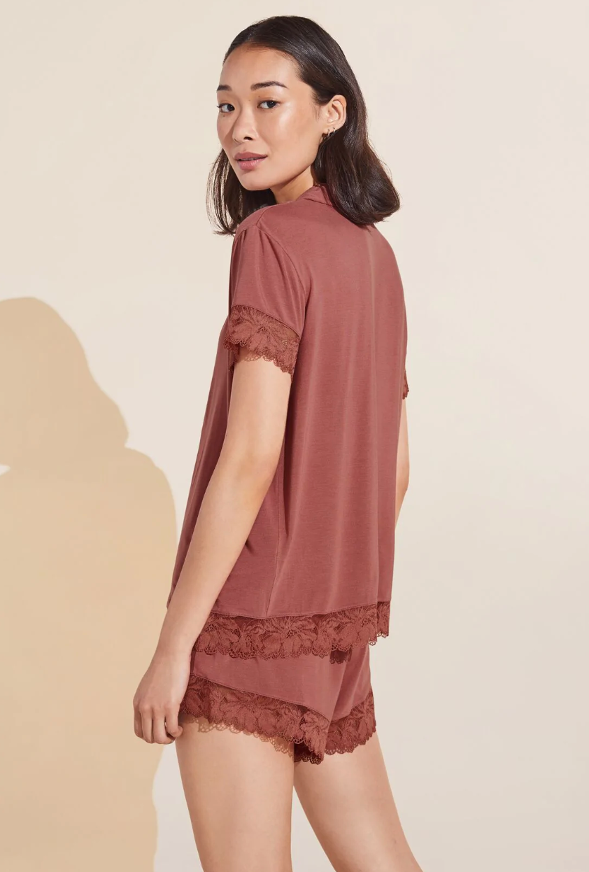 Eberjey Rosalia Short PJ Set - Rosewood