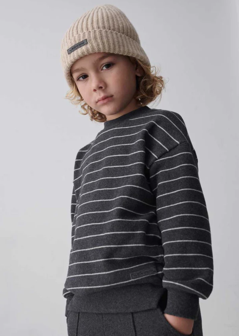 My Little Cozmo Rivera Sweater - Soft Stripes/Dark Grey