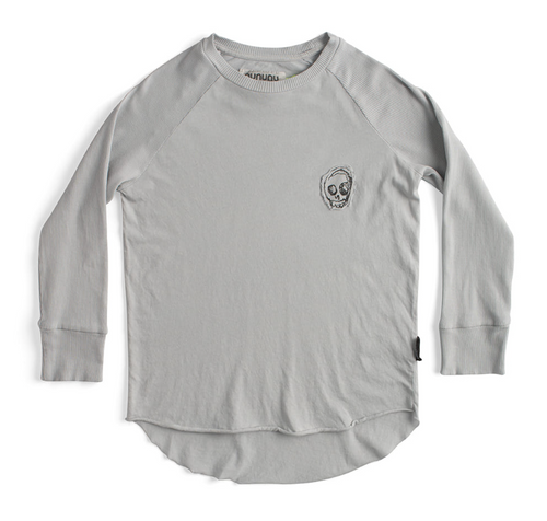 Nununu Tiny Skull Shirt - Ice Grey