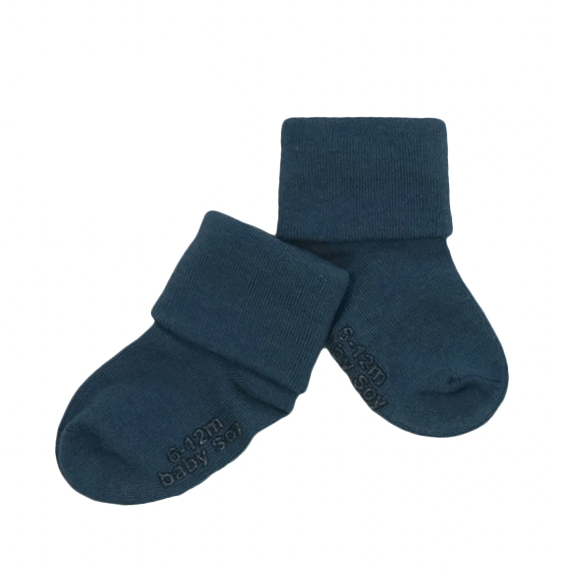 Baby Soy Baby Solid Colored Non-Slip Stay-on Socks - Indigo